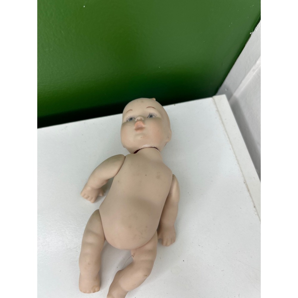 Vintage Miniature Bisque Porcelain Baby Doll Jointed Movable Arms Legs 4 Inch